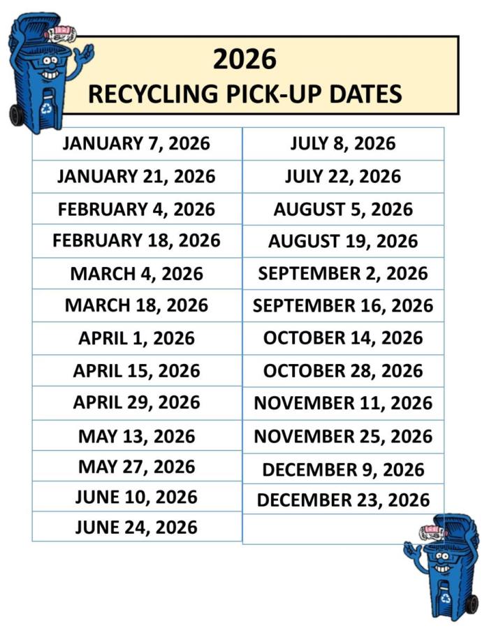 RECYCLE DATES 2026