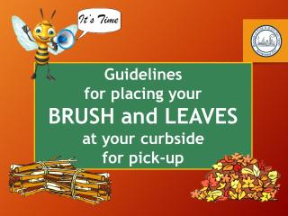 GUIDELINES FOR BRUSH AND LEAF PICK-UP 