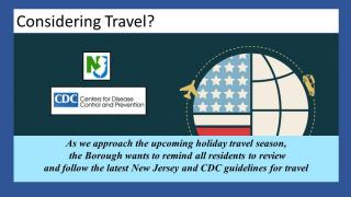 Travel Guidelines From NJ State and CDC